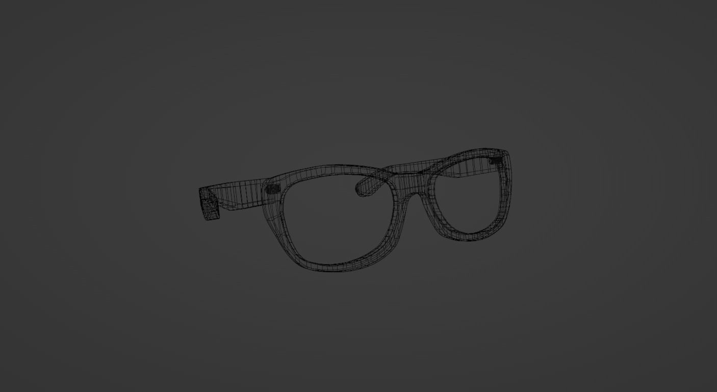 Classic Ray-Ban Glasses  Free low-poly 3D model_1