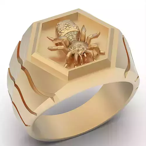 spider ring silver gold jewelry printable 3D model