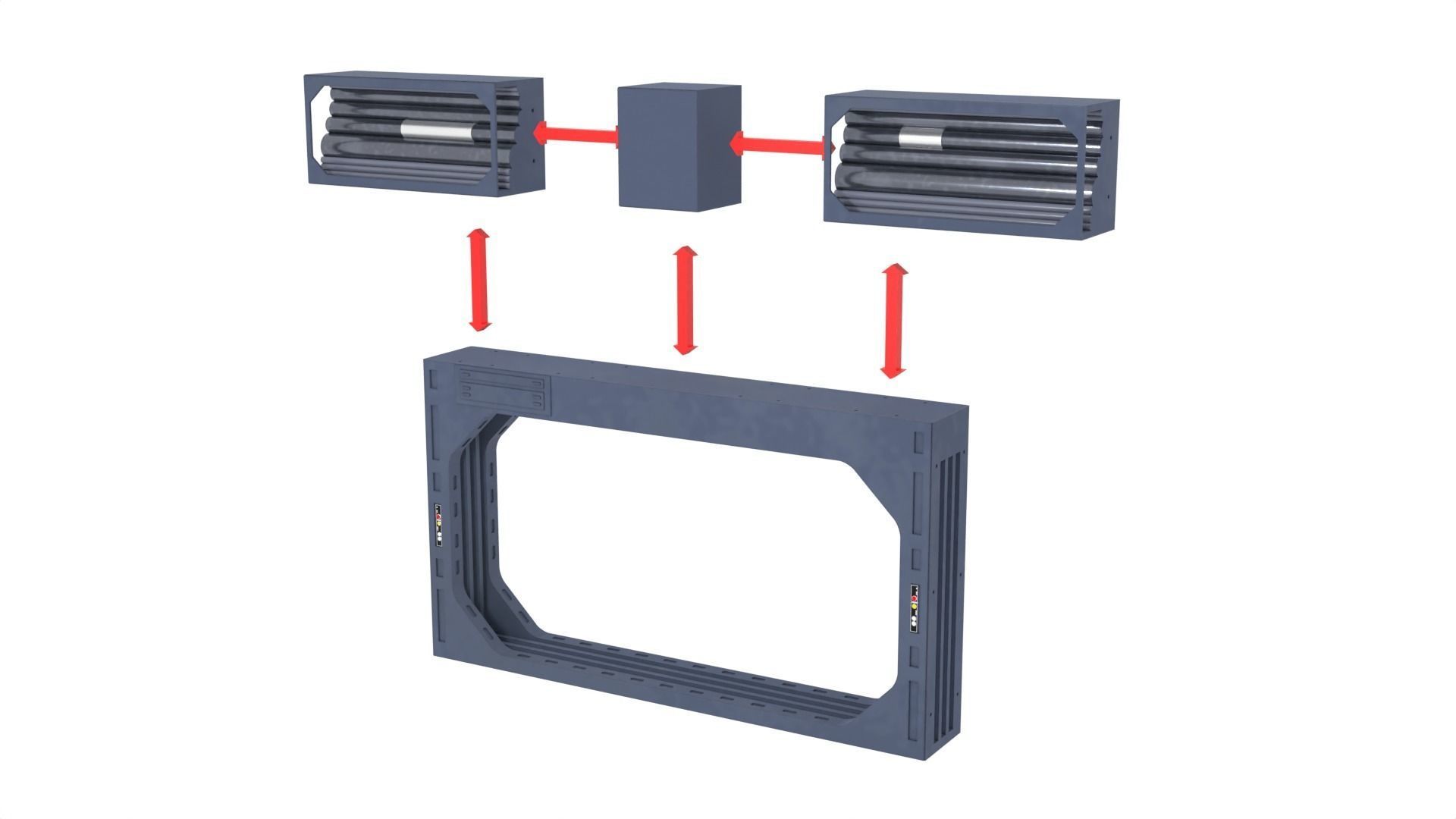 Set 1a - Death Star Vader vs Obi-Wan 1-12 scale Blackseries 3D Model Collection_46
