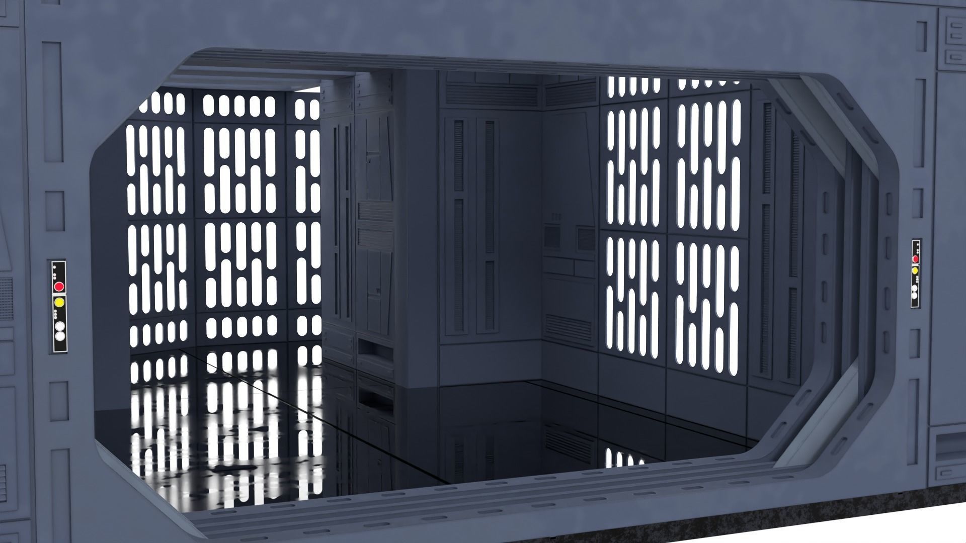 Set 1a - Death Star Vader vs Obi-Wan 1-12 scale Blackseries 3D Model Collection_7