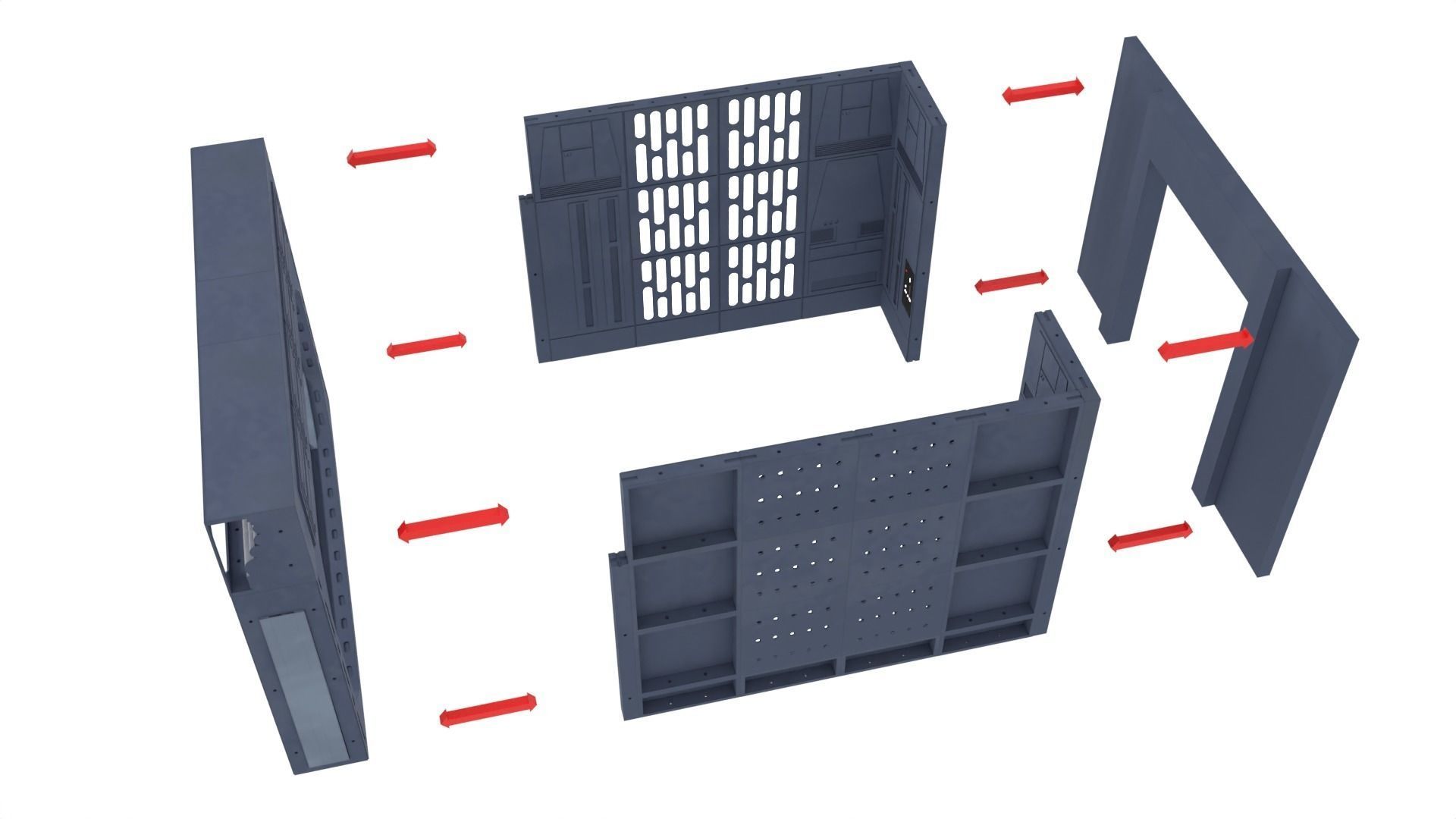 Set 1a - Death Star Vader vs Obi-Wan 1-12 scale Blackseries 3D Model Collection_50