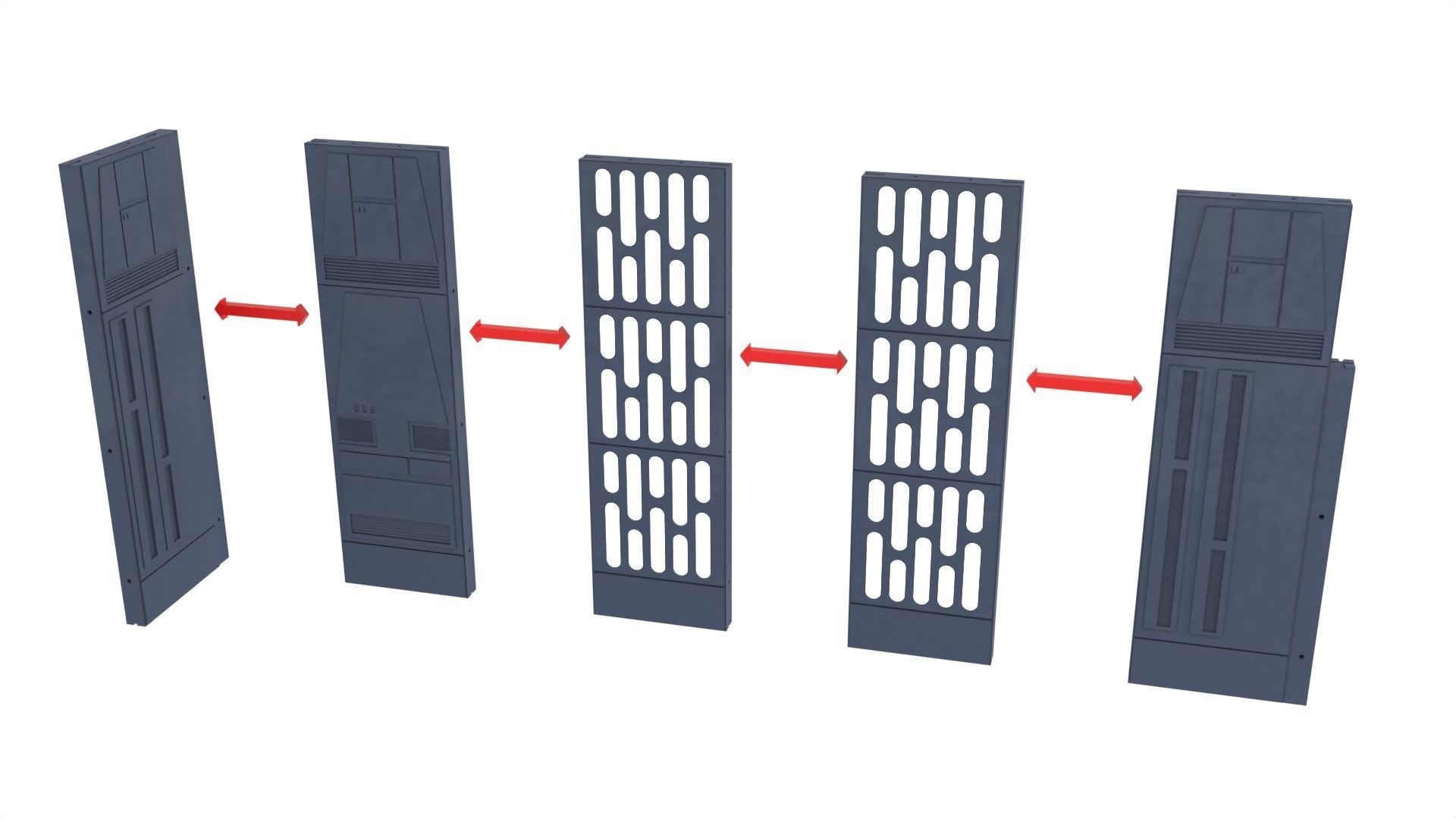 Set 1a - Death Star Vader vs Obi-Wan 1-12 scale Blackseries 3D Model Collection_30