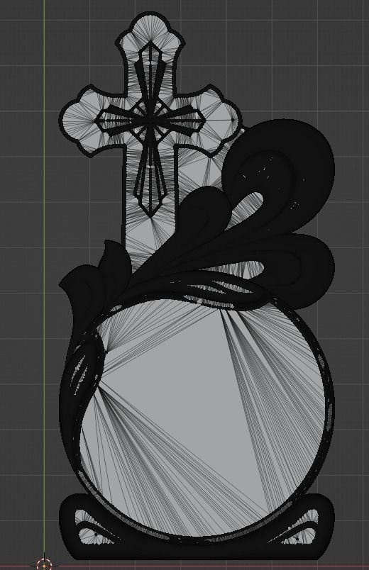 Cross circle swirls 3D print model_7