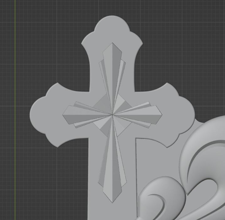 Cross circle swirls 3D print model_5