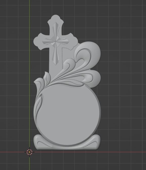 Cross circle swirls 3D print model_1