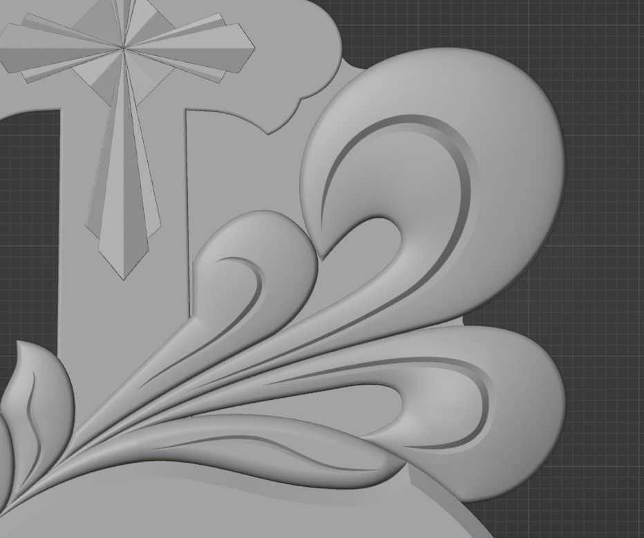 Cross circle swirls 3D print model_2