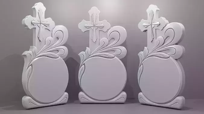 Cross circle swirls 3D print model