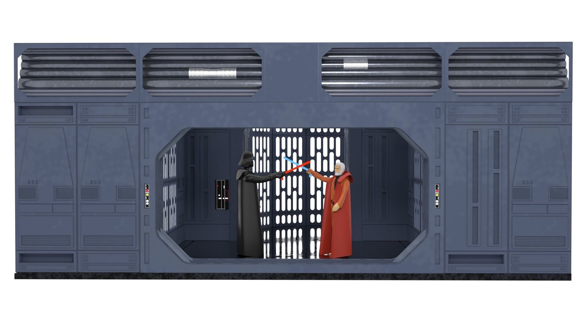 Set 1a - Death Star Vader vs Obi-Wan 1-18 scale Hasbro Kenner 3D Model Collection_8