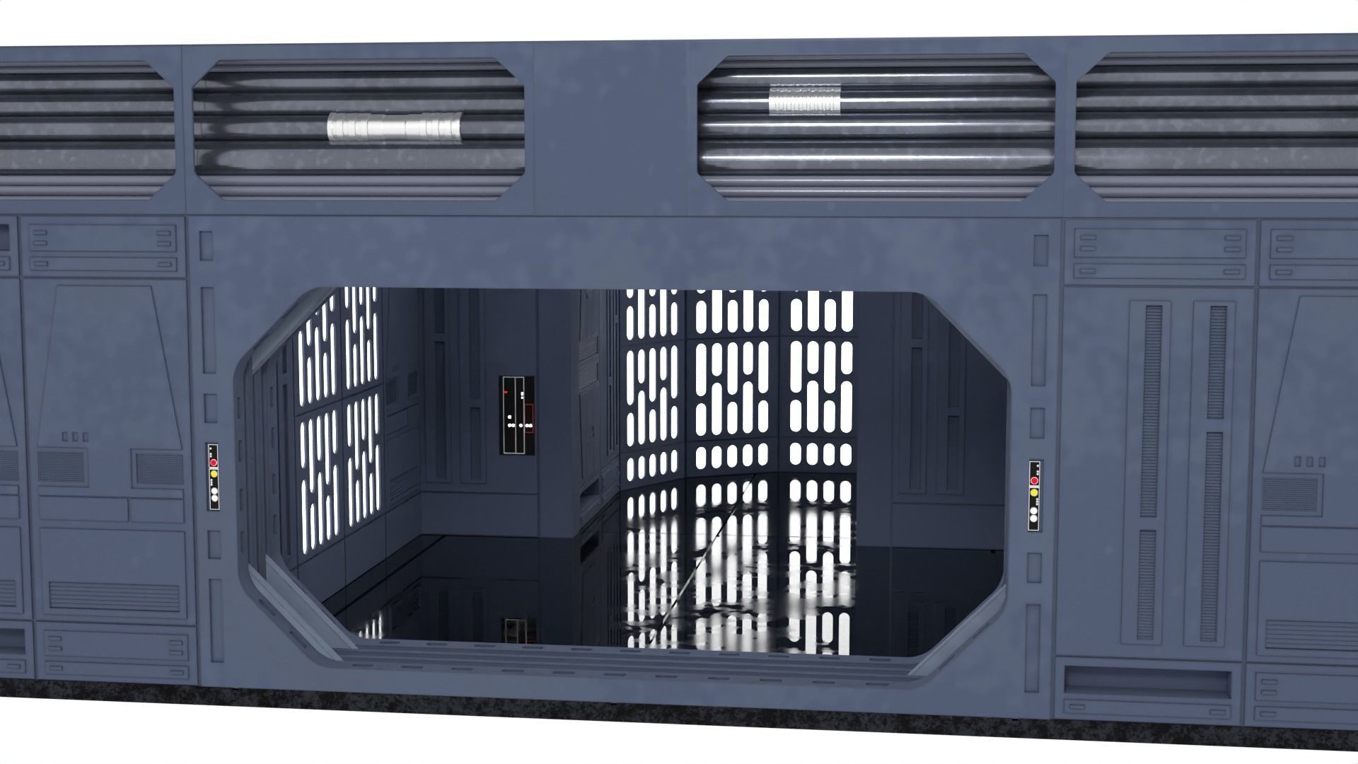 Set 1a - Death Star Vader vs Obi-Wan 1-18 scale Hasbro Kenner 3D Model Collection_4