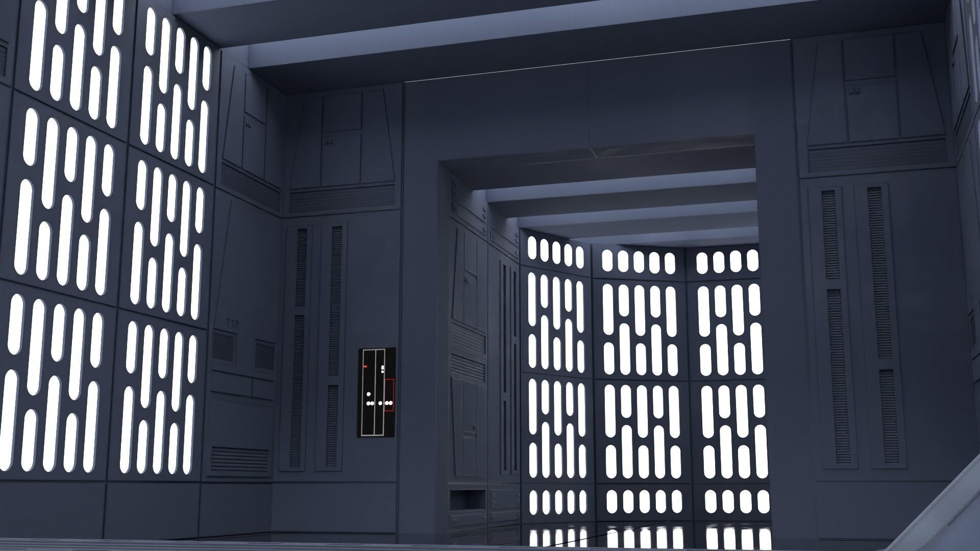 Set 1a - Death Star Vader vs Obi-Wan 1-18 scale Hasbro Kenner 3D Model Collection_6