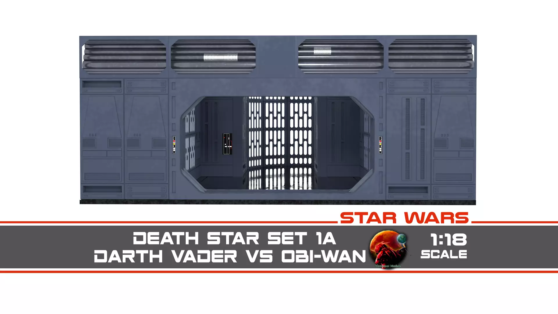 Set 1a - Death Star Vader vs Obi-Wan 1-18 scale Hasbro Kenner 3D Model Collection_0