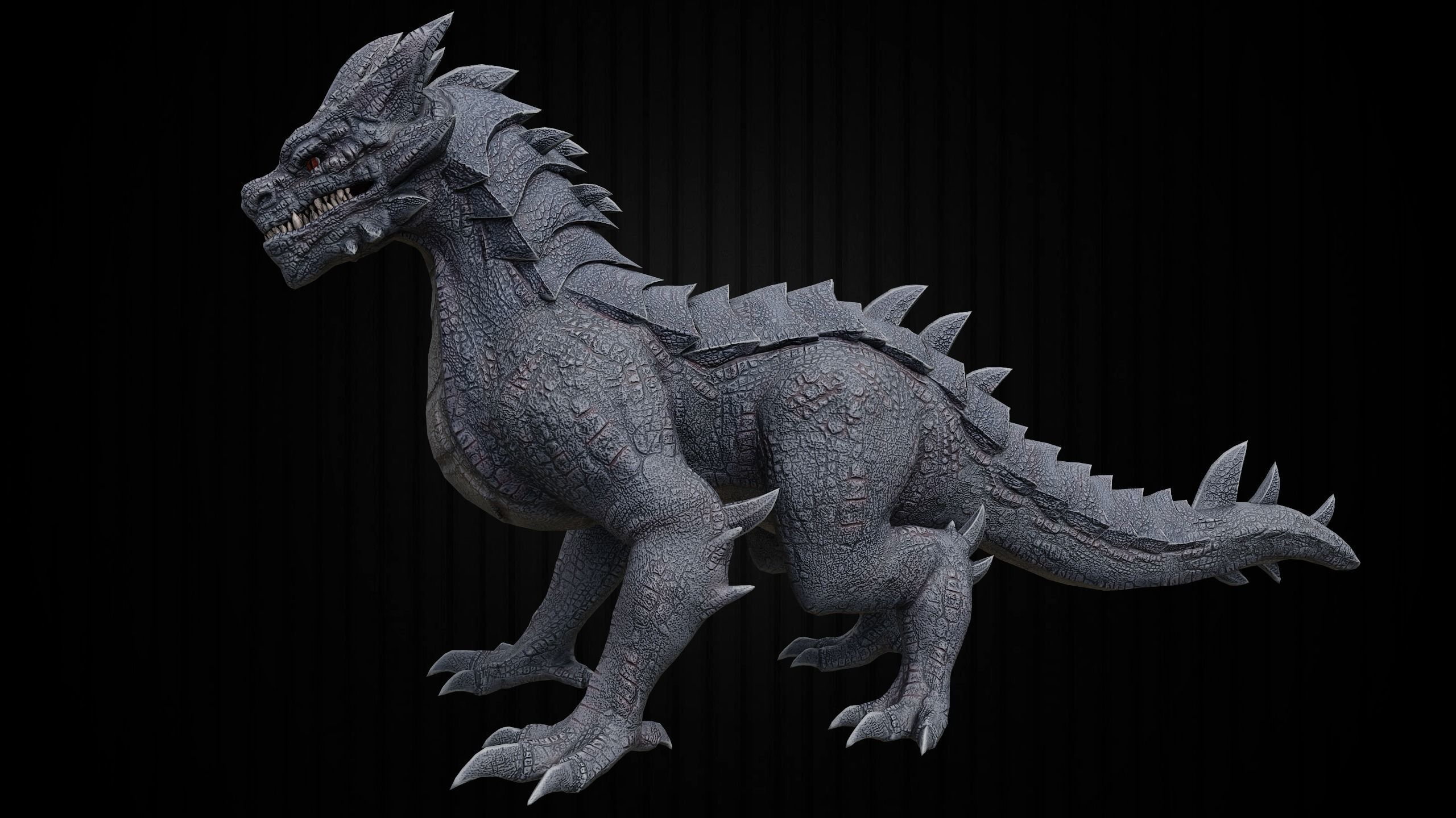 Drake The Dragon - Wingless Dragon - Ver 2024 Low-poly 3D model_15