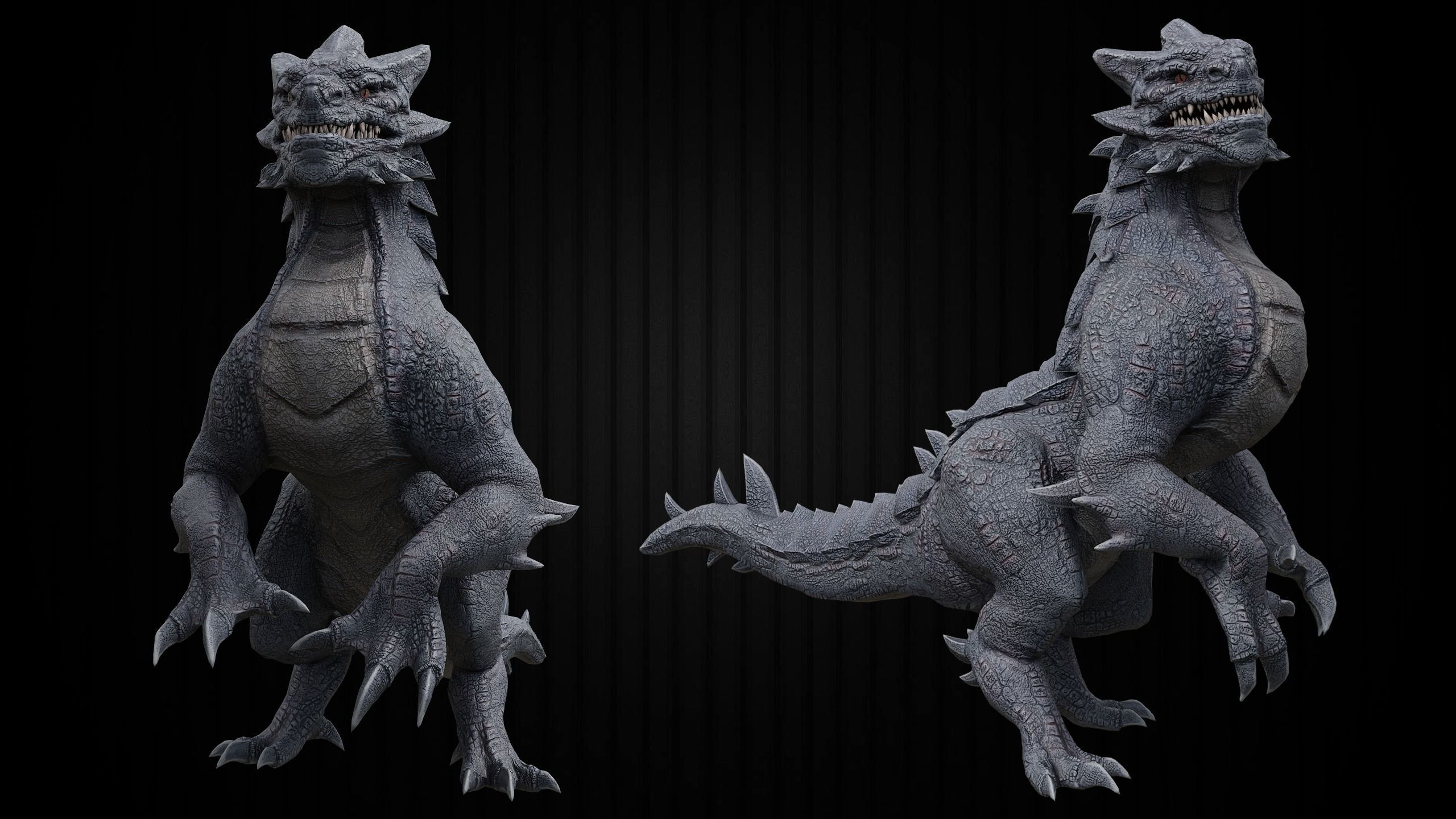 Drake The Dragon - Wingless Dragon - Ver 2024 Low-poly 3D model_7