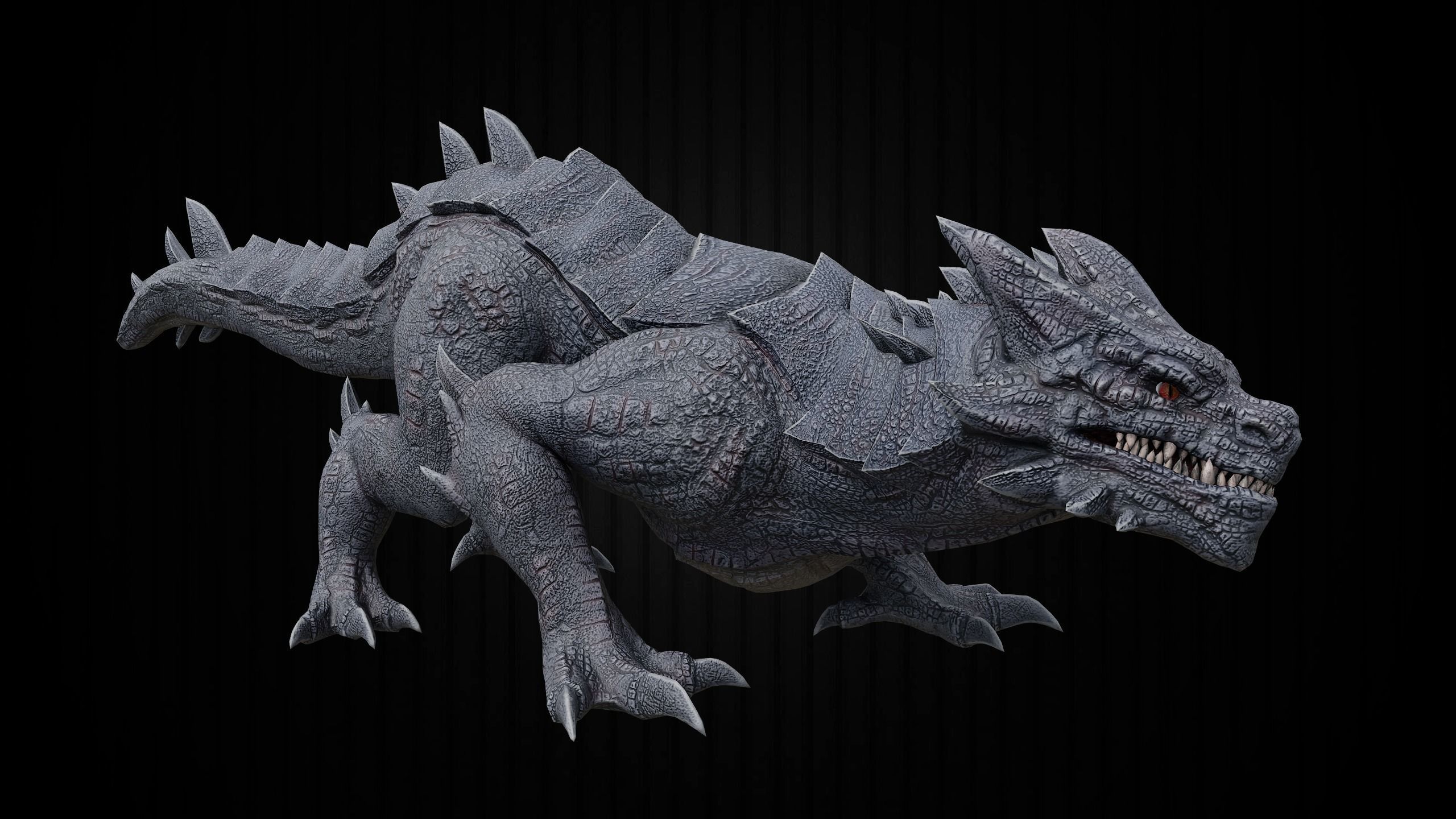 Drake The Dragon - Wingless Dragon - Ver 2024 Low-poly 3D model_13