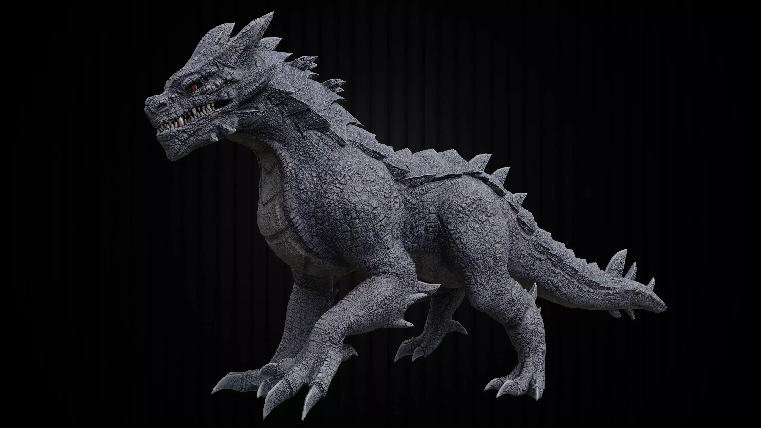 Drake The Dragon - Wingless Dragon - Ver 2024 Low-poly 3D model_0
