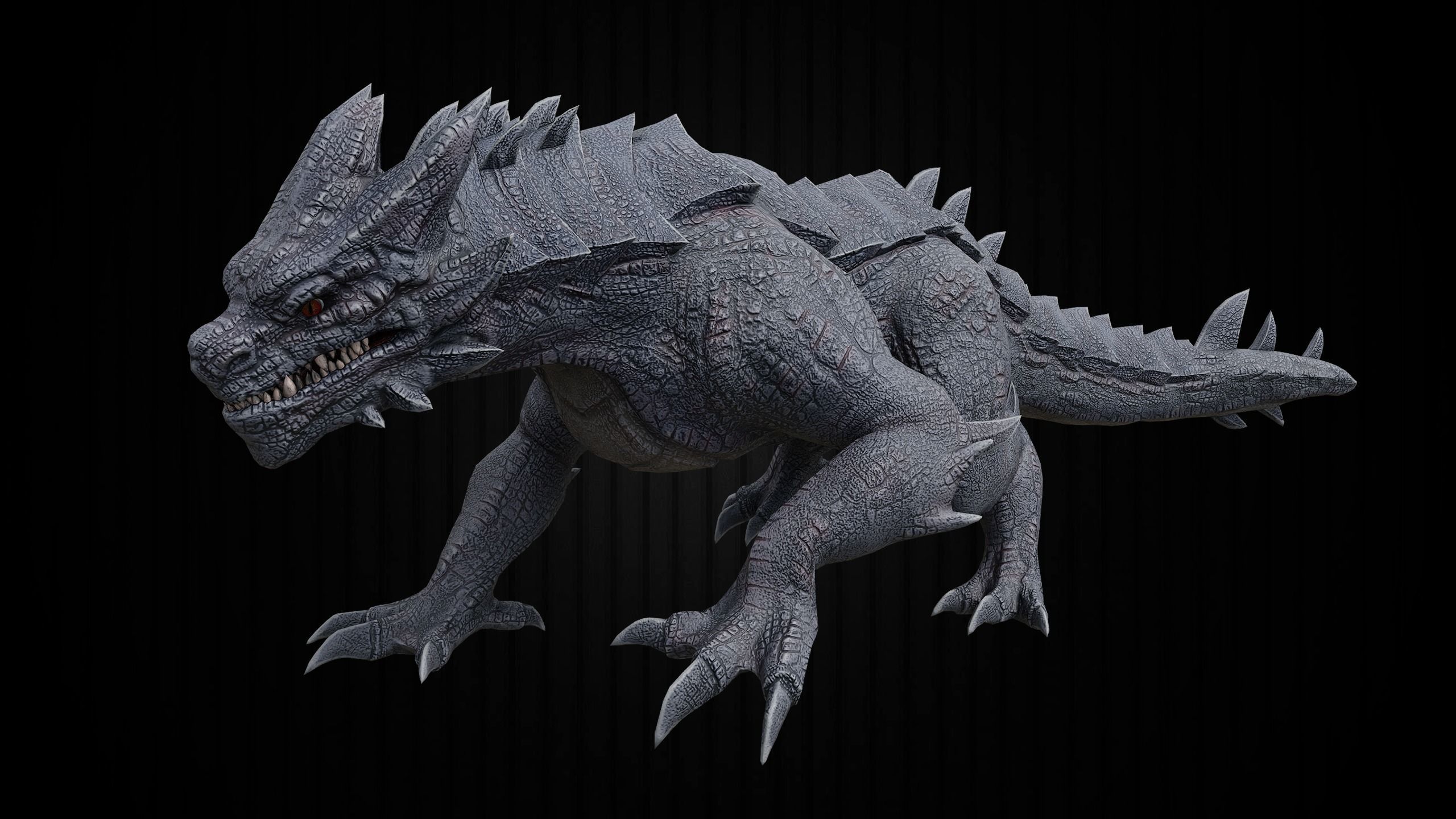 Drake The Dragon - Wingless Dragon - Ver 2024 Low-poly 3D model_20