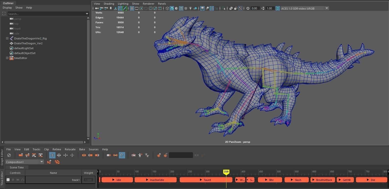 Drake The Dragon - Wingless Dragon - Ver 2024 Low-poly 3D model_12
