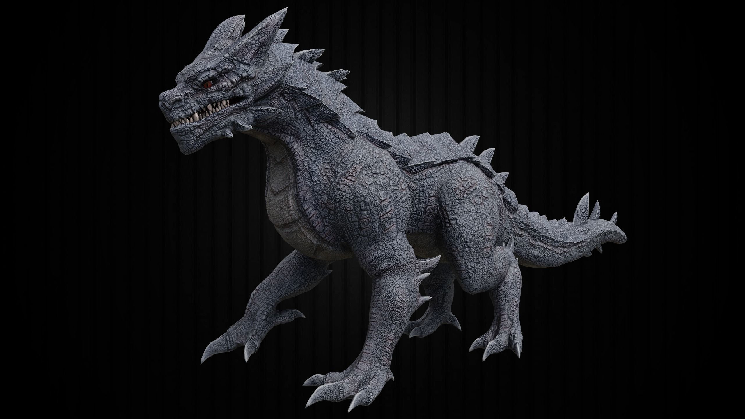 Drake The Dragon - Wingless Dragon - Ver 2024 Low-poly 3D model_18