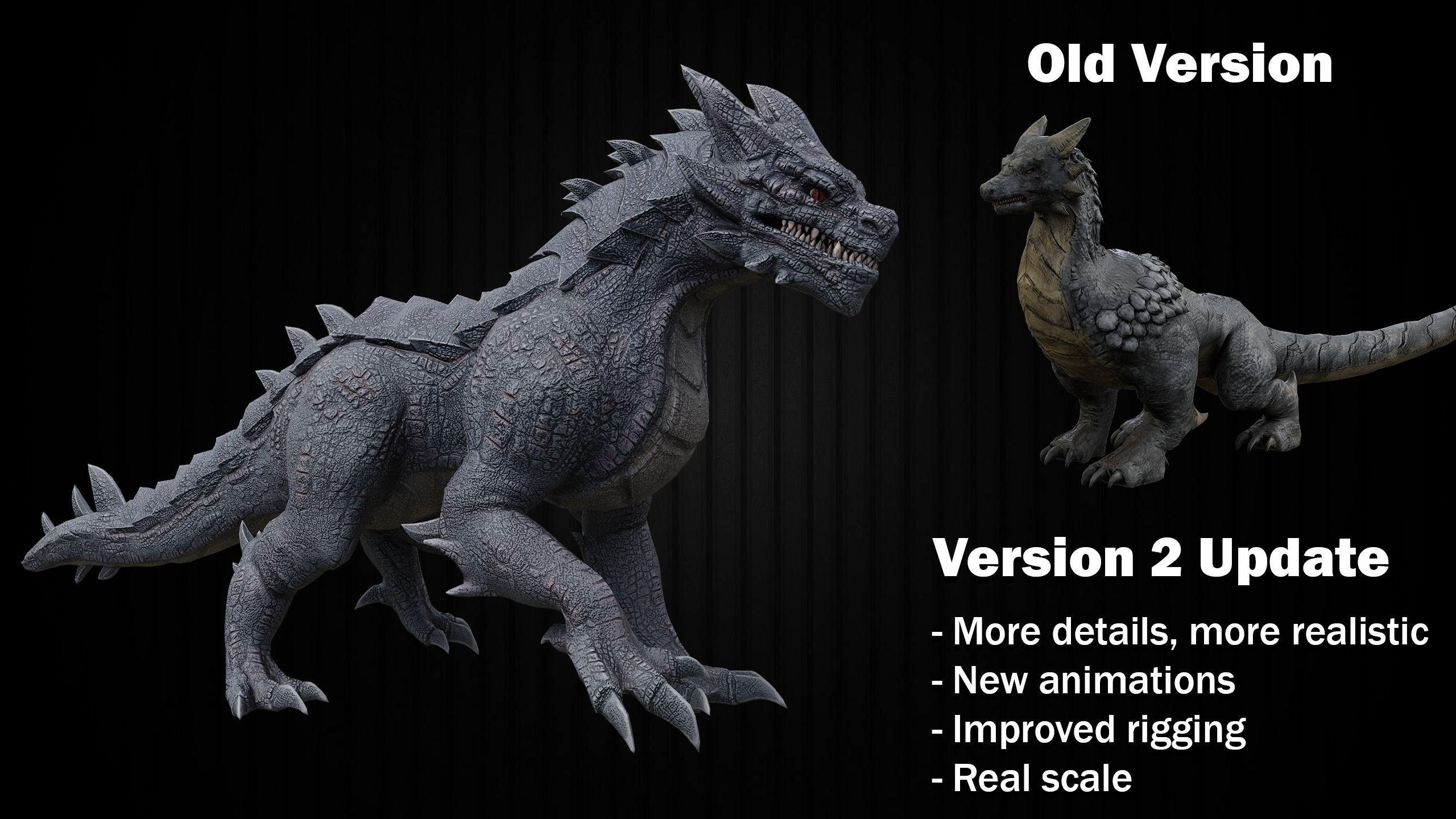 Drake The Dragon - Wingless Dragon - Ver 2024 Low-poly 3D model_2