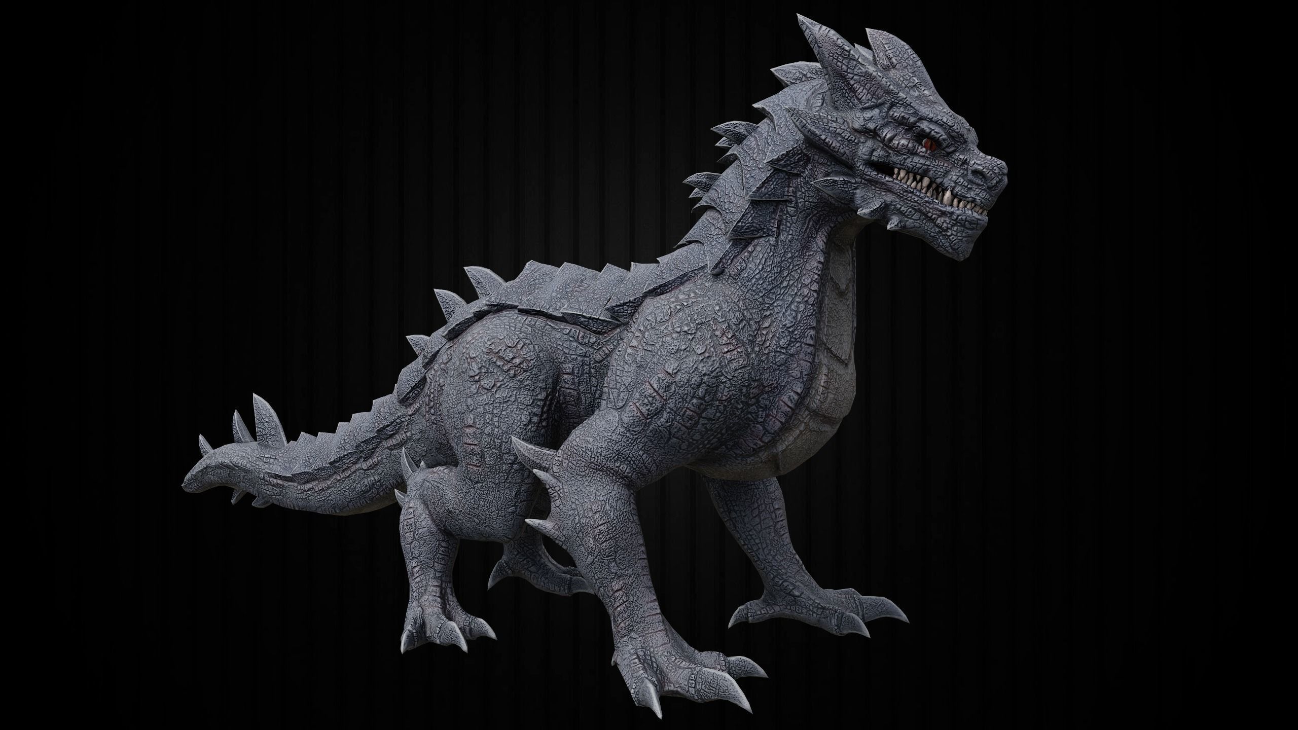 Drake The Dragon - Wingless Dragon - Ver 2024 Low-poly 3D model_4