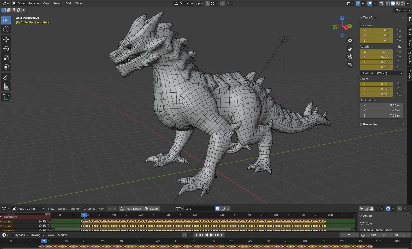 Drake The Dragon - Wingless Dragon - Ver 2024 Low-poly 3D model_11