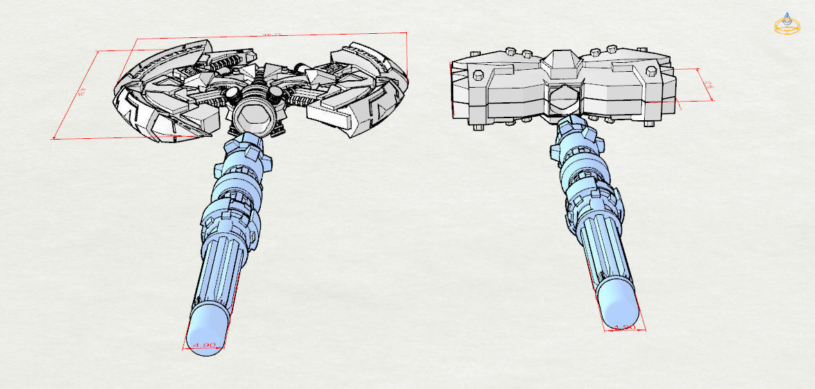 Transformers Battle Axe and Hammer 3D print model_5