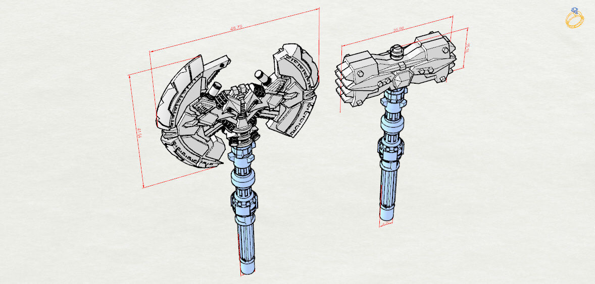 Transformers Battle Axe and Hammer 3D print model_1