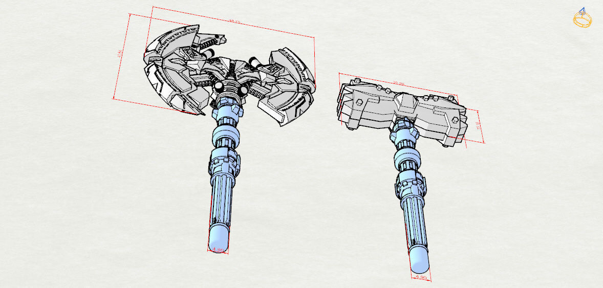 Transformers Battle Axe and Hammer 3D print model_2