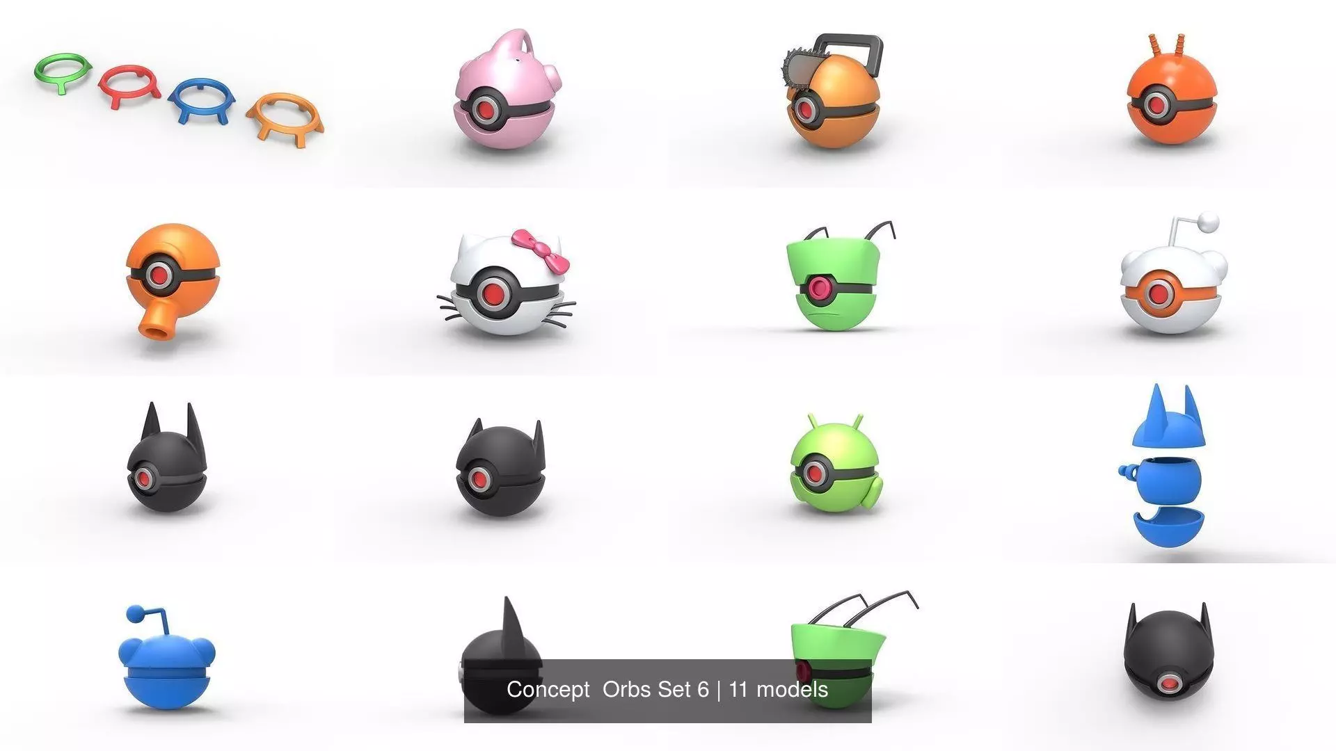 Concept  Orbs Set 6 3D Model Collection_0