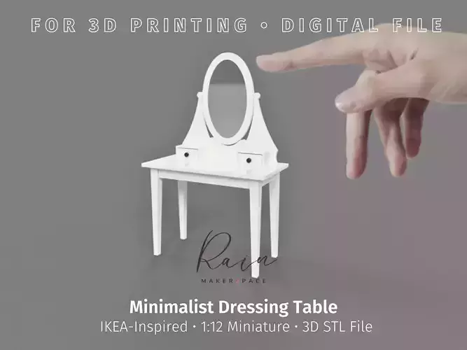 Miniature Ikea-inspired Vanity Dresser Miniature Furniture   3D print model