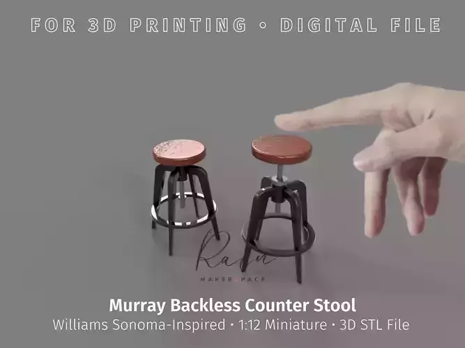 Miniature Murray Backless Counter Stool Mini Furniture
