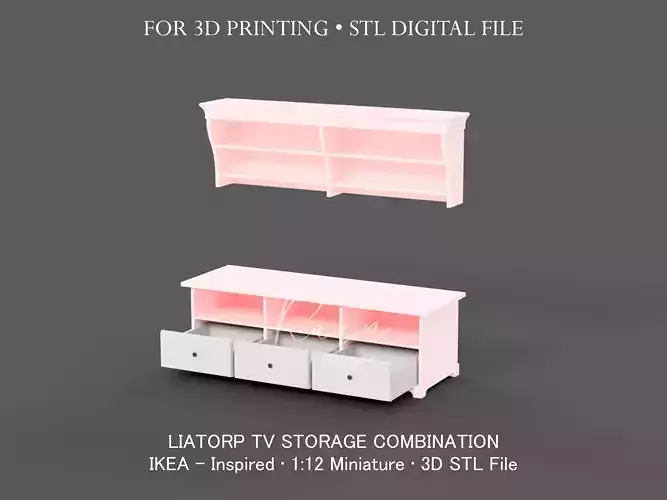 Miniature Ikea-inspired Liatorp TV Storage Combination