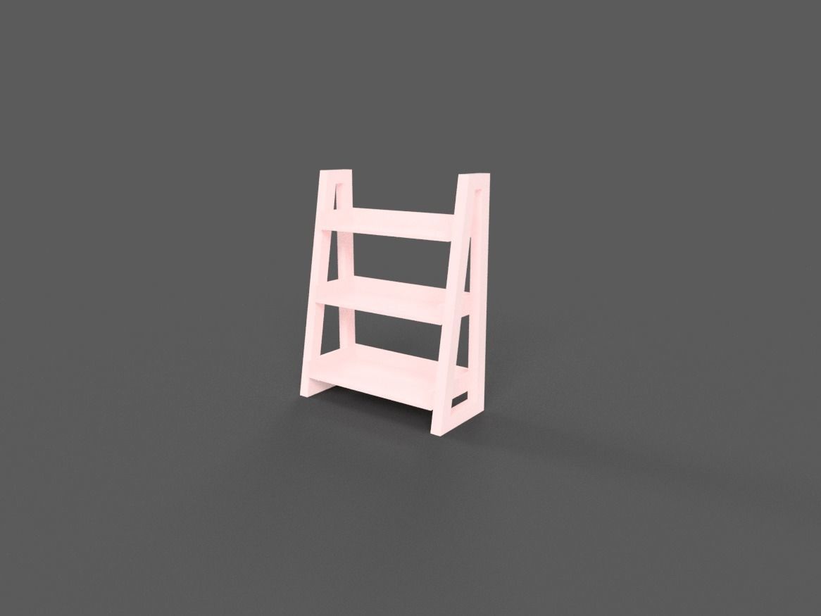3-Tier Torched Shelves 3D print model_3
