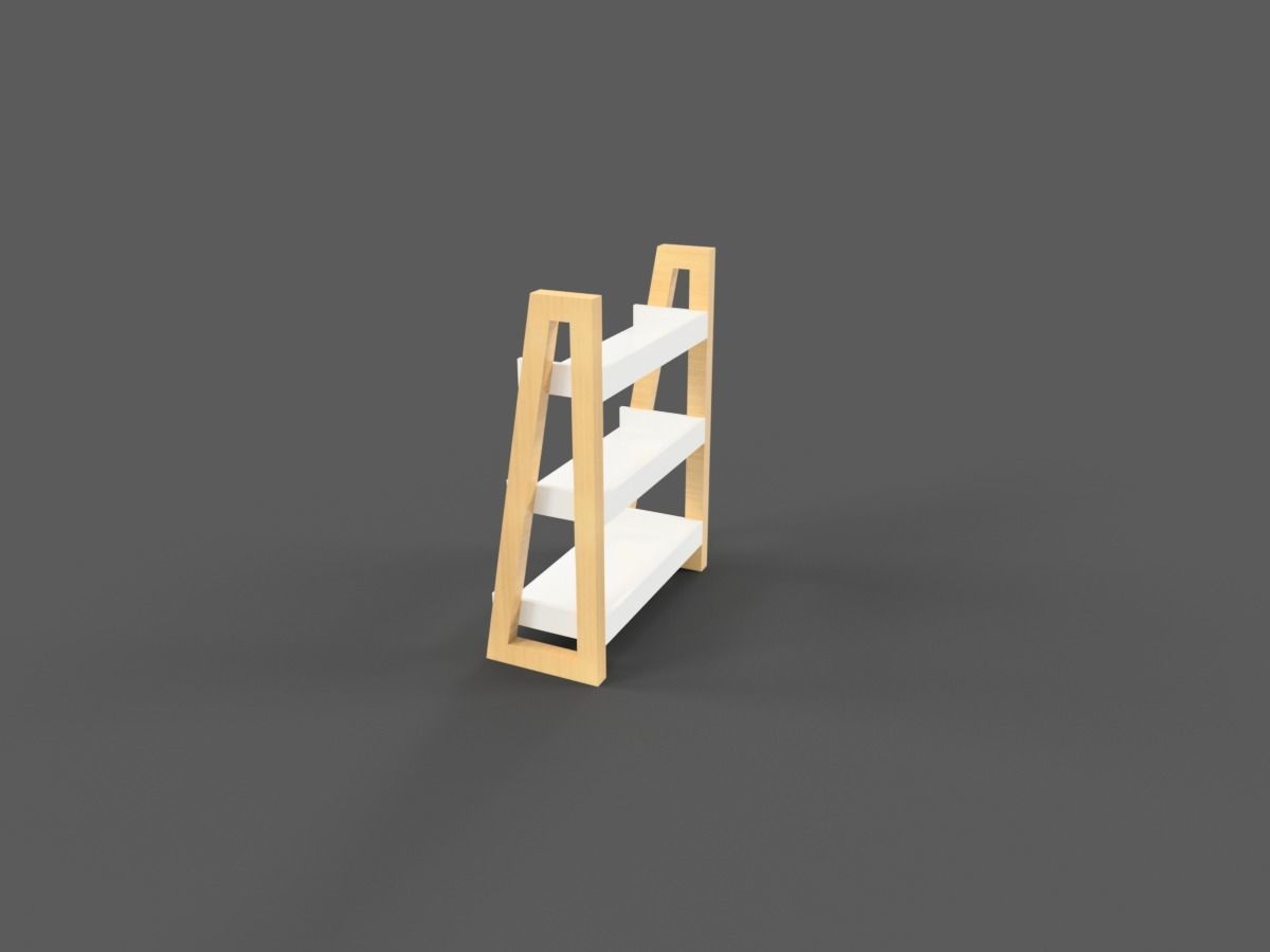 3-Tier Torched Shelves 3D print model_2