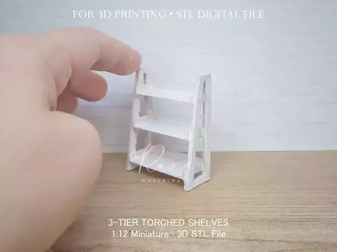 3-Tier Torched Shelves 