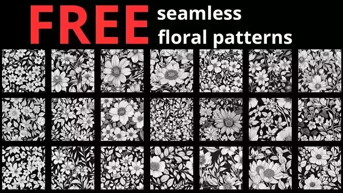 Wallpaper seamless texture pack - Floral Patterns 1