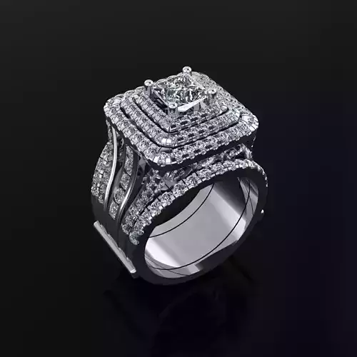 Engagement Ring with Princess Stone