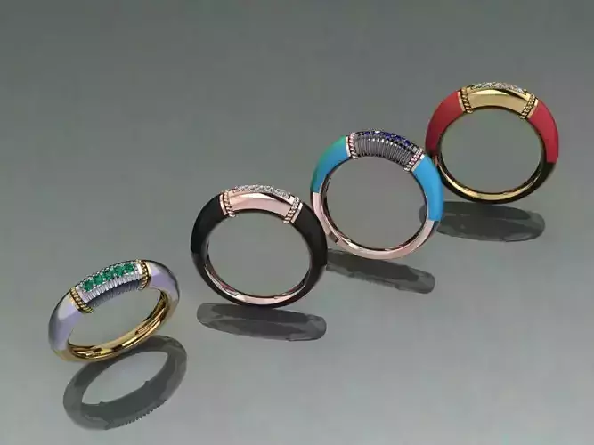Enamel Gold Ring