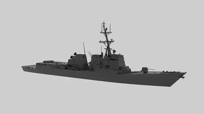 USS Mustin - Model for small scale printing 3D print model