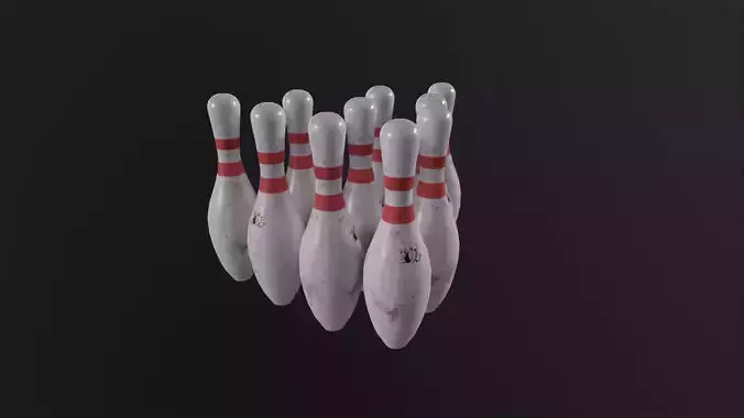  Old Bowling Pin 3D Model Low-poly 3D model