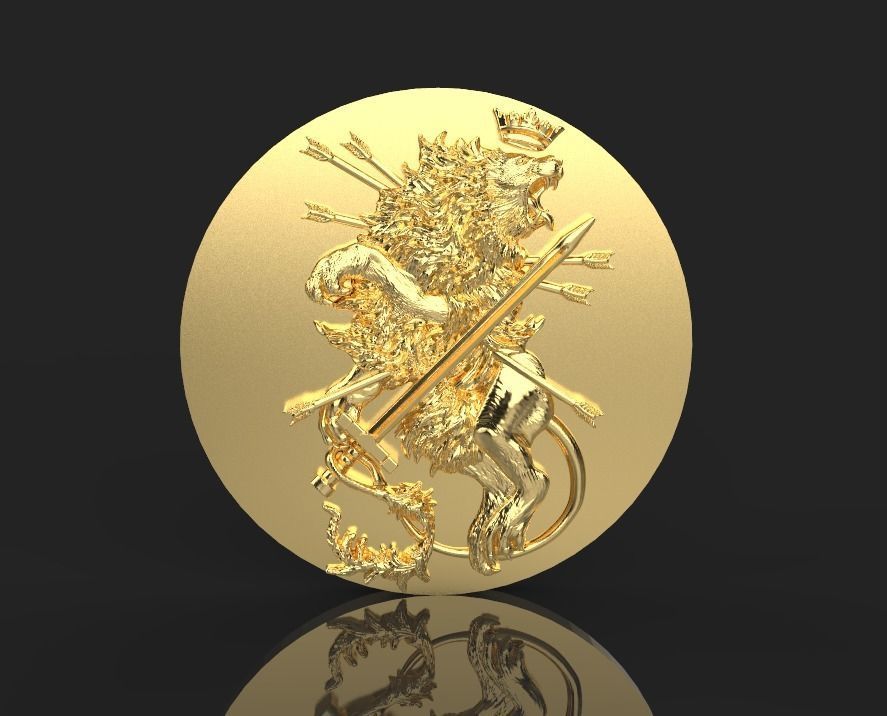  lion pendant 3D print model 3D print model_3
