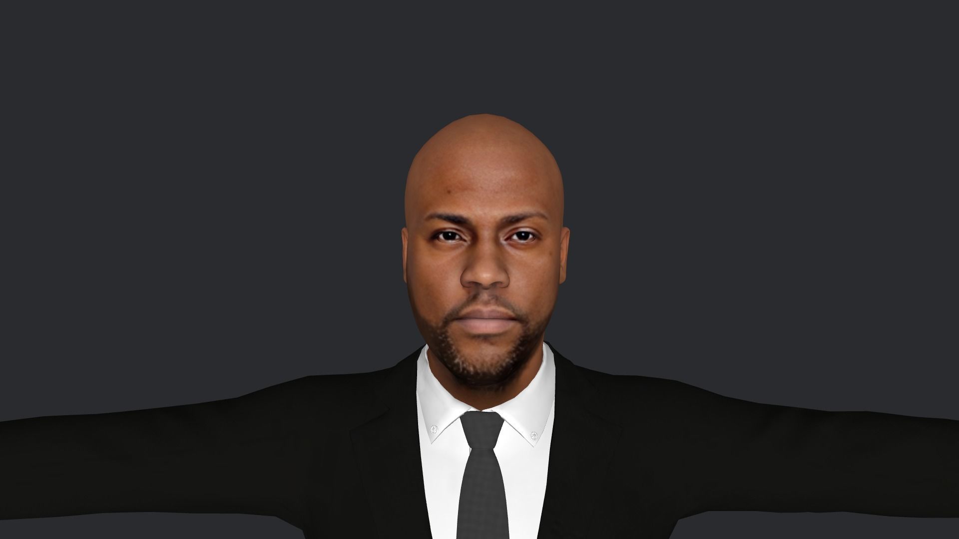 Kevin Hart Hyper Realistic Full Body Rigged Character 3D model_27