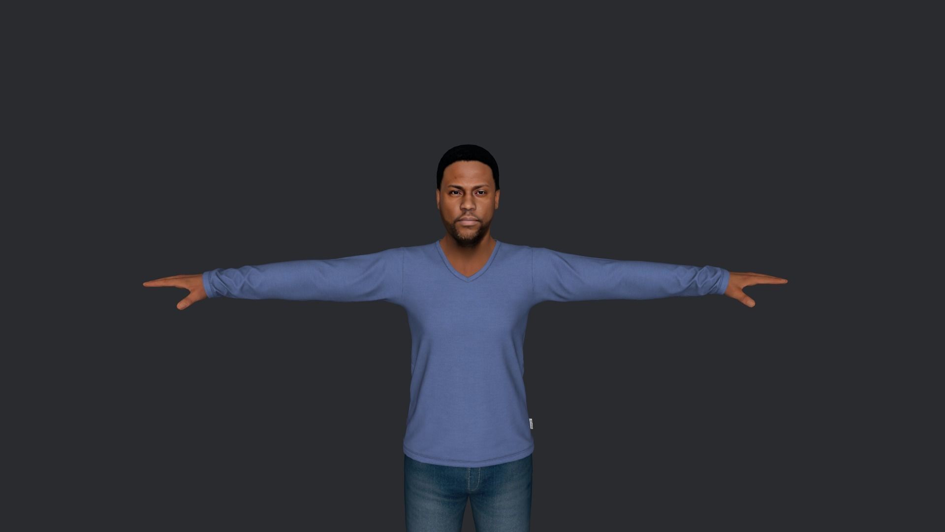 Kevin Hart Hyper Realistic Full Body Rigged Character 3D model_17