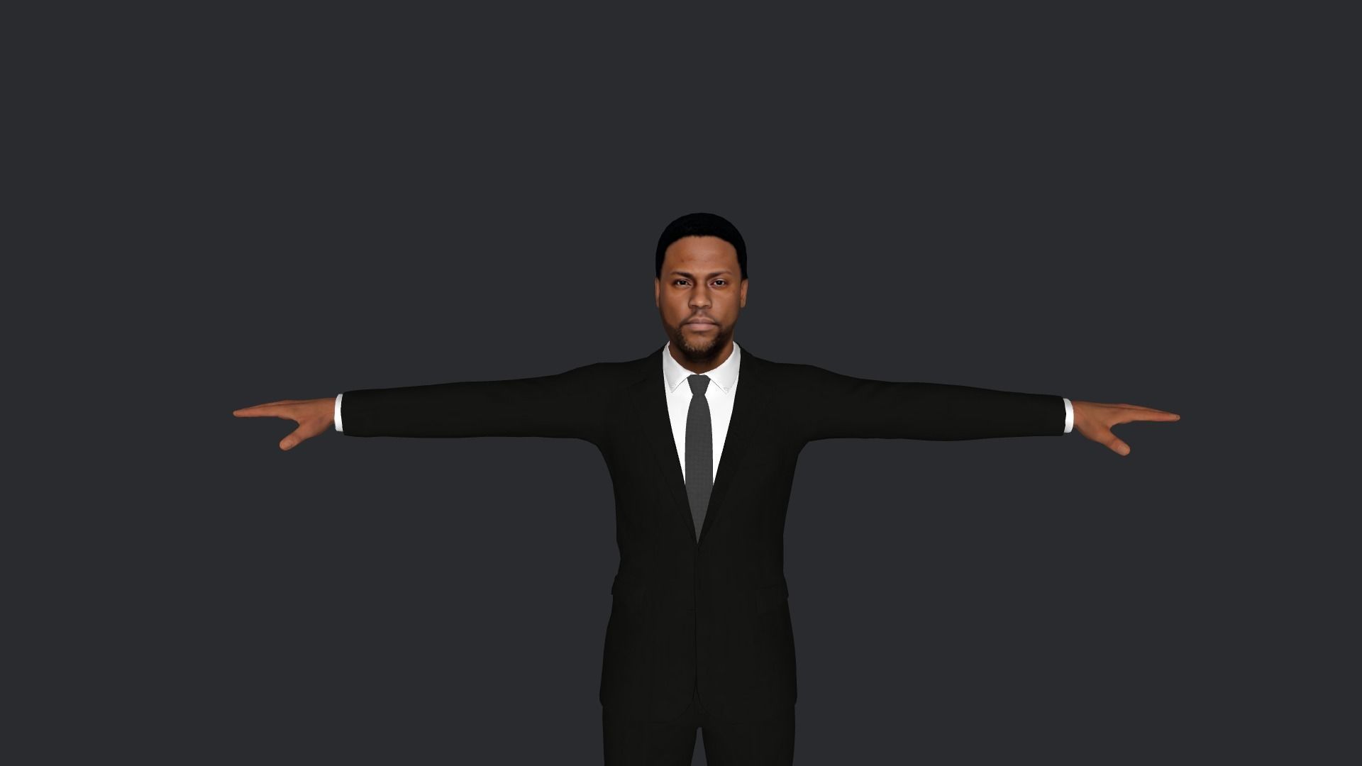 Kevin Hart Hyper Realistic Full Body Rigged Character 3D model_1