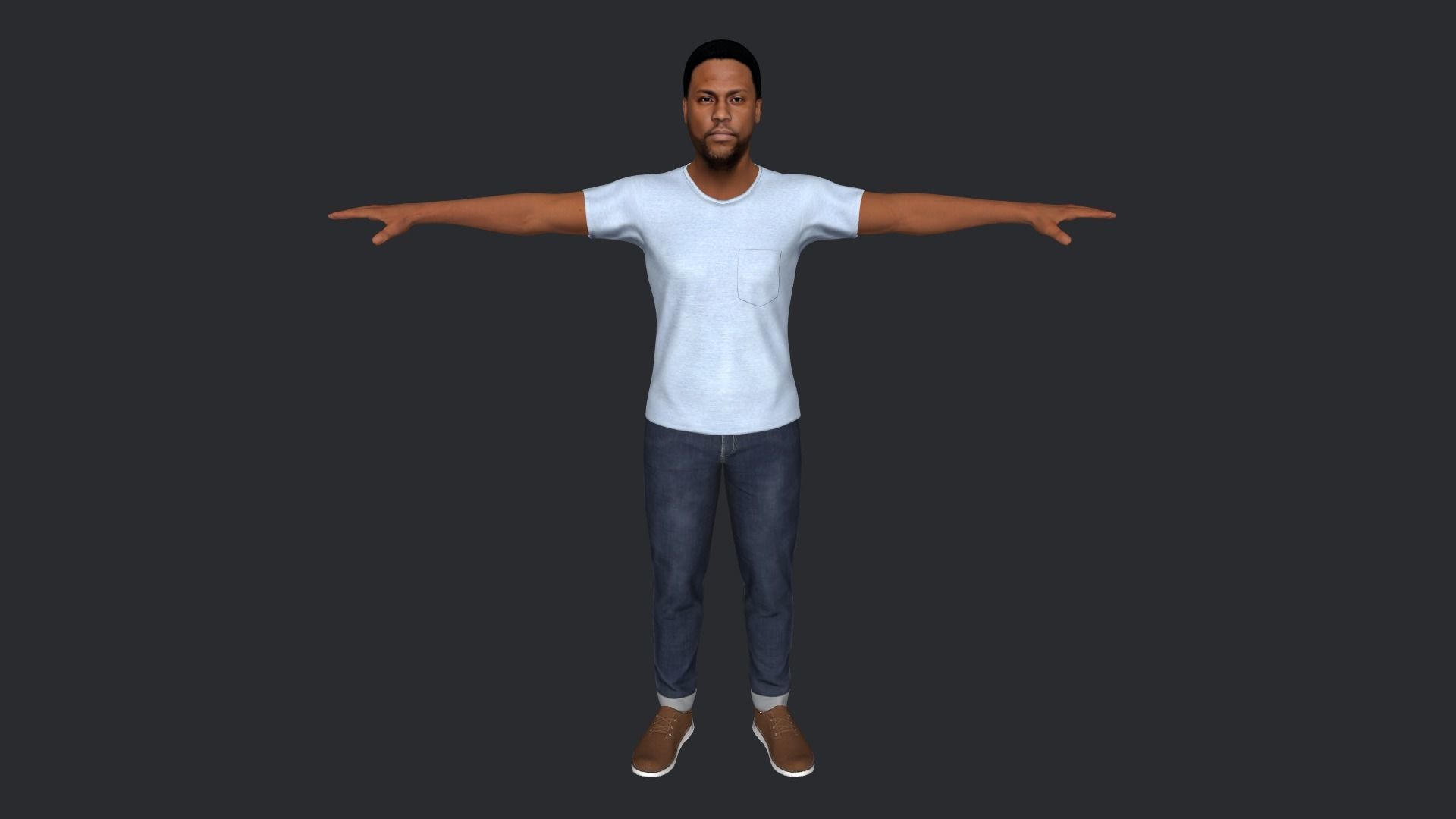 Kevin Hart Hyper Realistic Full Body Rigged Character 3D model_7