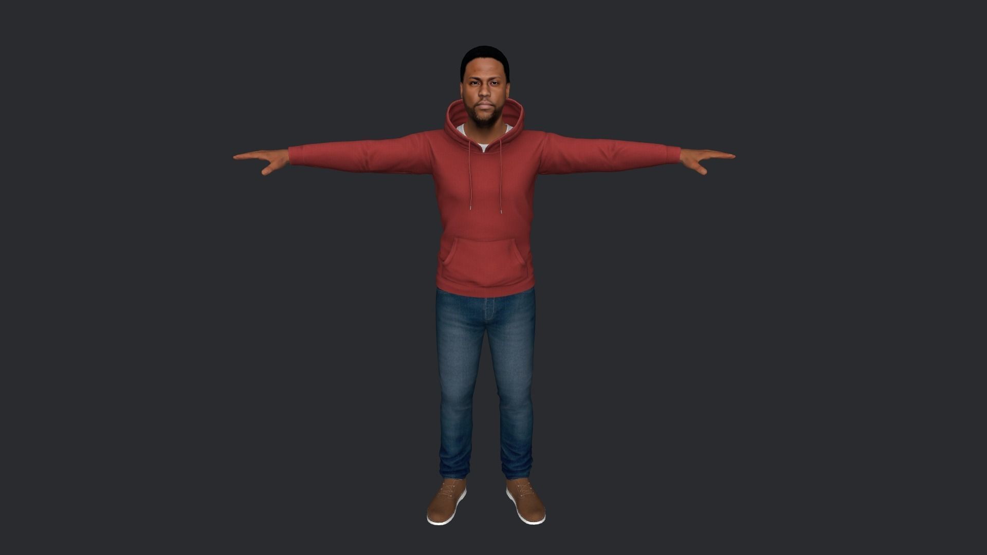 Kevin Hart Hyper Realistic Full Body Rigged Character 3D model_13