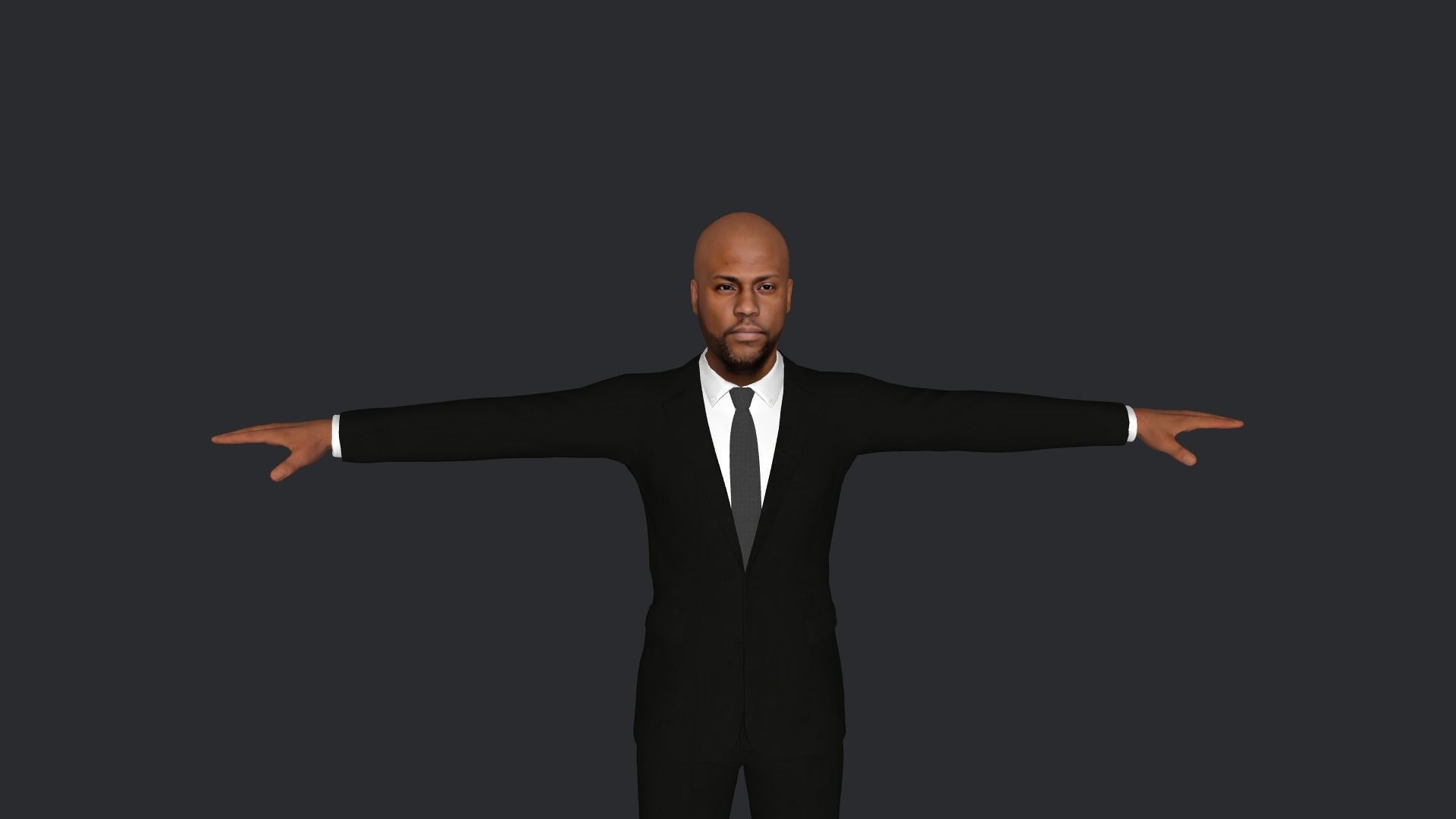 Kevin Hart Hyper Realistic Full Body Rigged Character 3D model_28