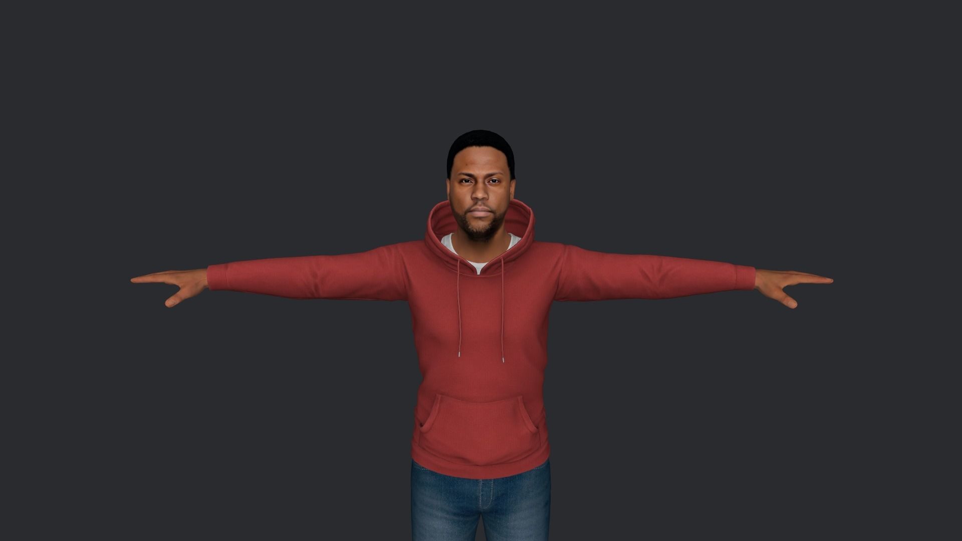 Kevin Hart Hyper Realistic Full Body Rigged Character 3D model_11