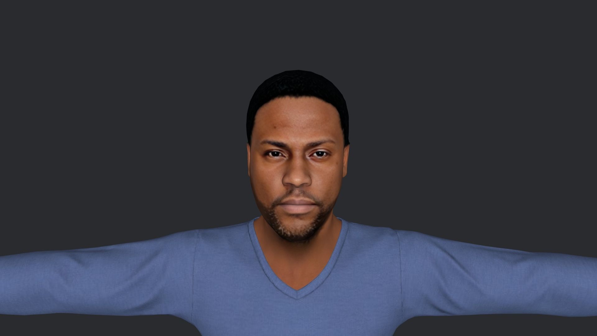 Kevin Hart Hyper Realistic Full Body Rigged Character 3D model_16