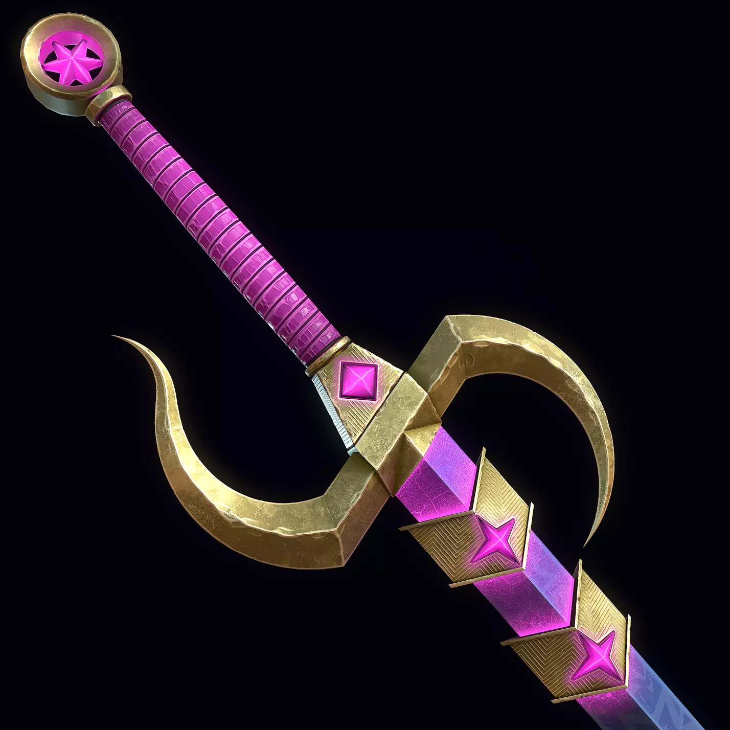 Starlight Sword Low-poly 3D model_0